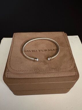 David Yurman Classic Cable Bracelet | Sterling Silver, 18k Gold & Pearls